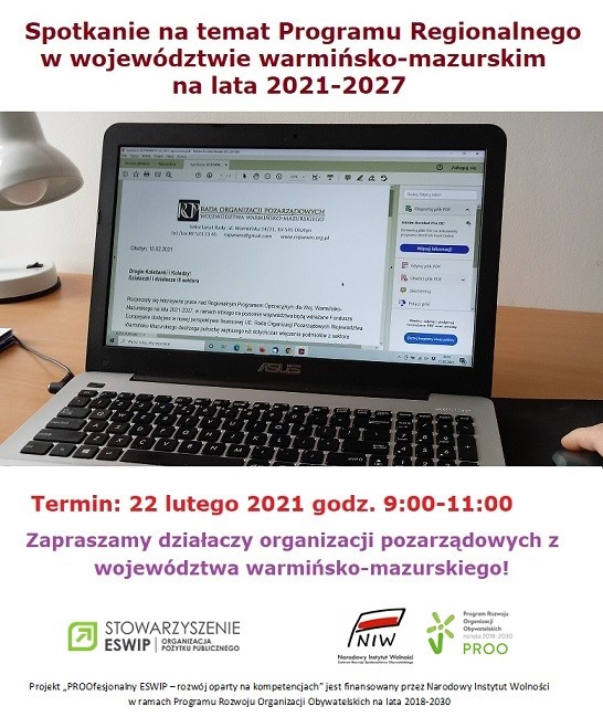 Spotkanie organizacji pozarządowych ws. nowego Programu Regionalnego 2021-2027