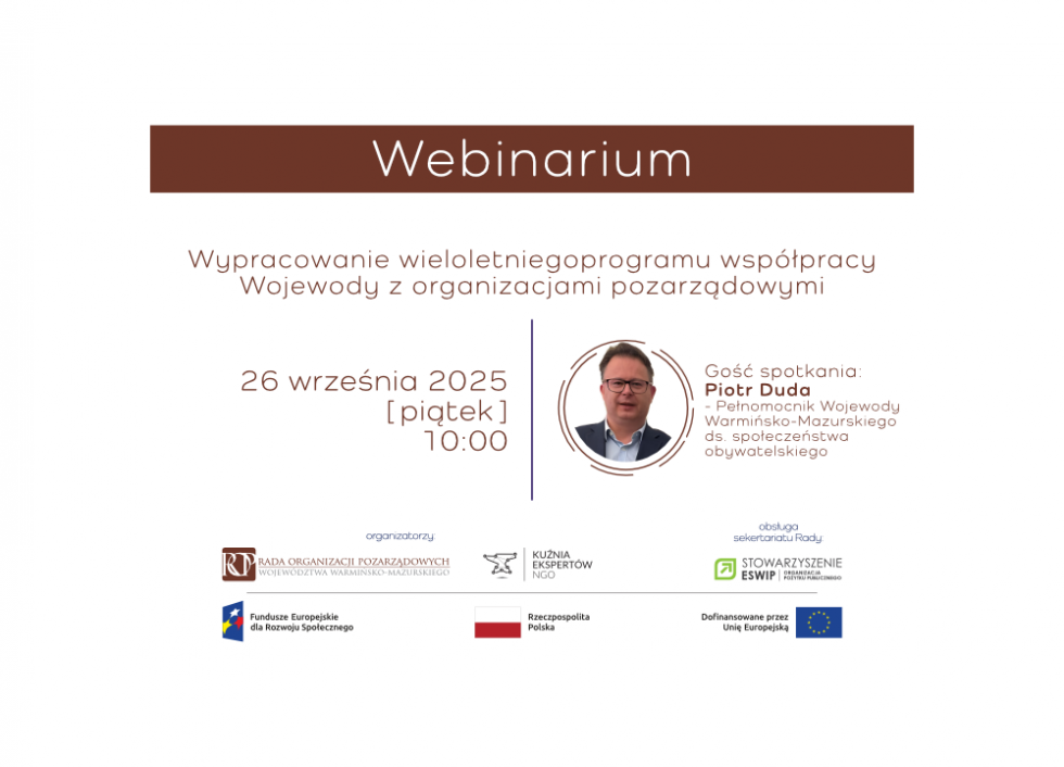 Webinarium nt. programu współpracy Wojewody z organizacjami